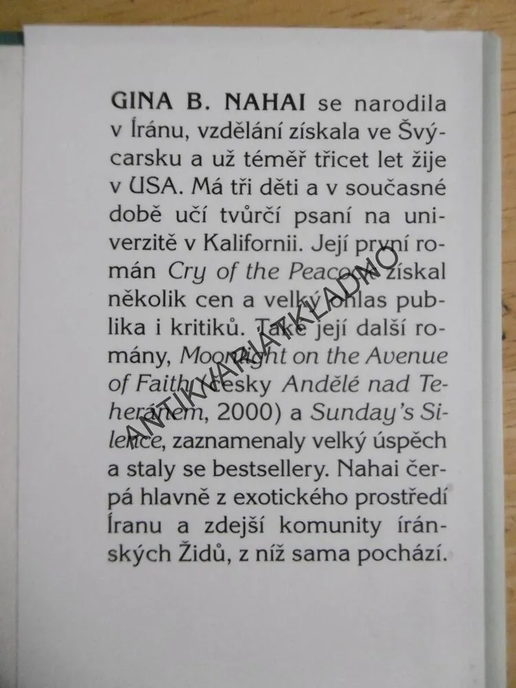 KASPICKÝ DÉŠŤ, GINA B. NAHAI, **an