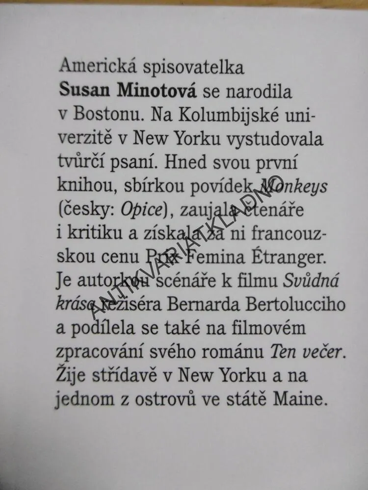 TEN VEČER, SUSAN MINOTOVÁ, **an