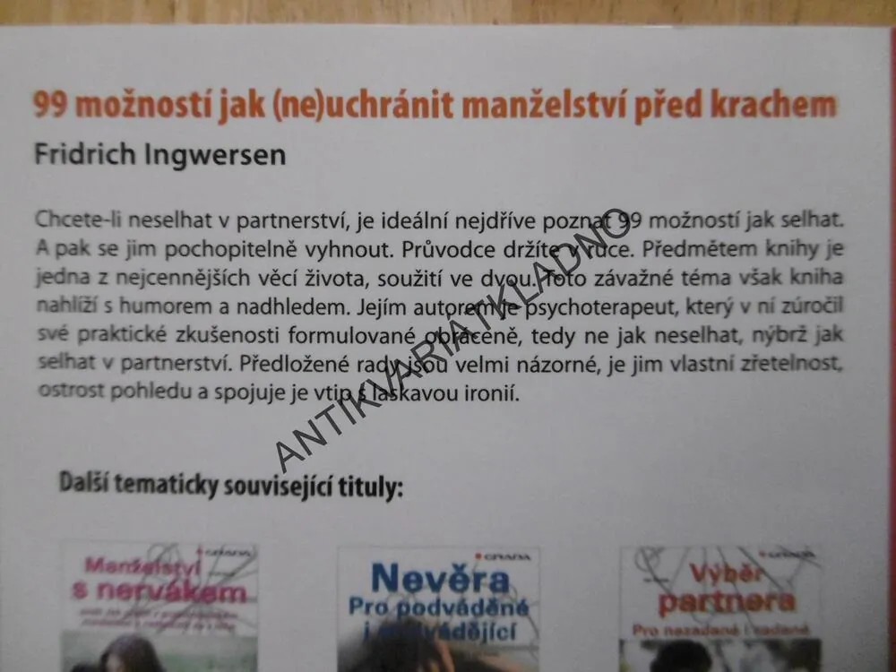 99 MOŽNOSTÍ JAK (NE)UCHRÁNIT MANŽELSTVÍ PŘED KRACHEM, FRIDRICH INGWERSEN, **an