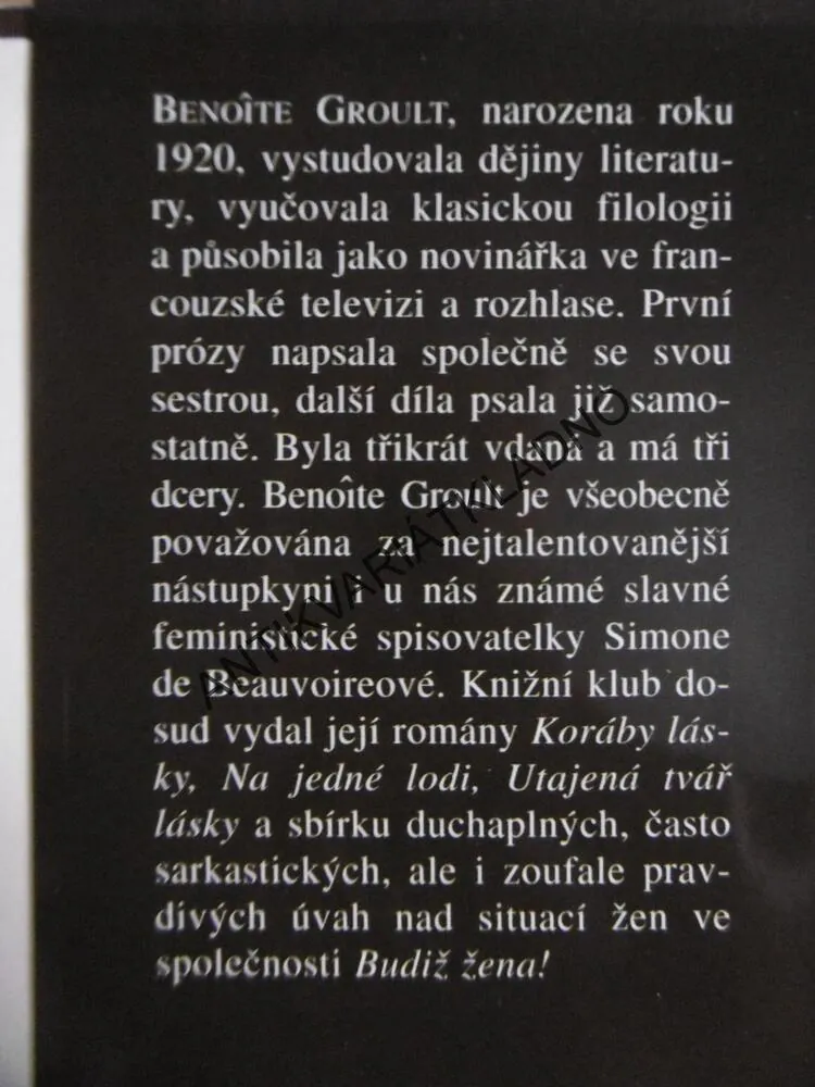 ODVÁŽNÁ ZPOVĚĎ, BENOITE GROULT, **an