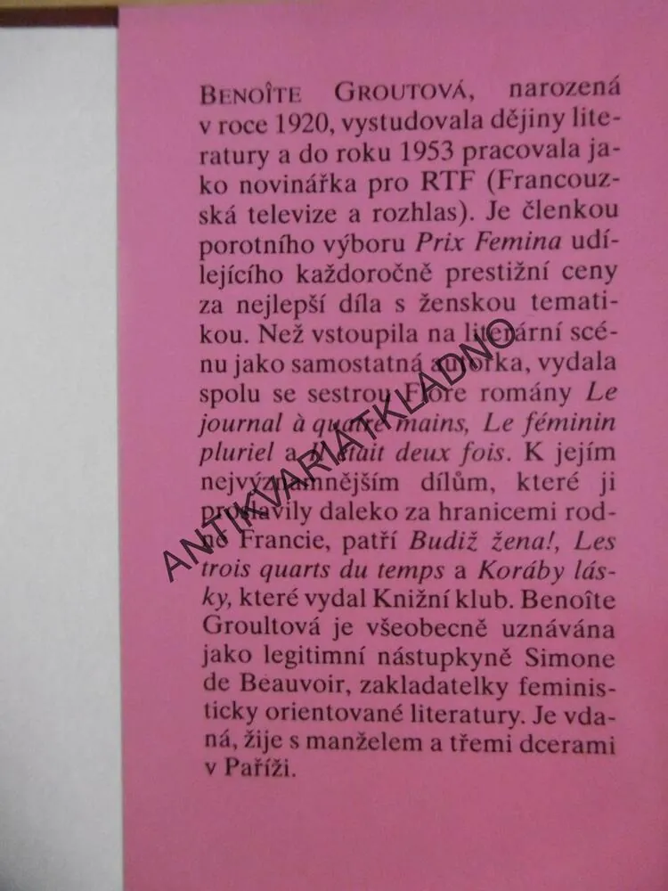 NA JEDNÉ LODI, BENOITE GROULTOVÁ, **an
