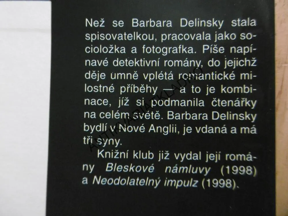 DRAHOKAM, BARBARA DELINSKY, **an