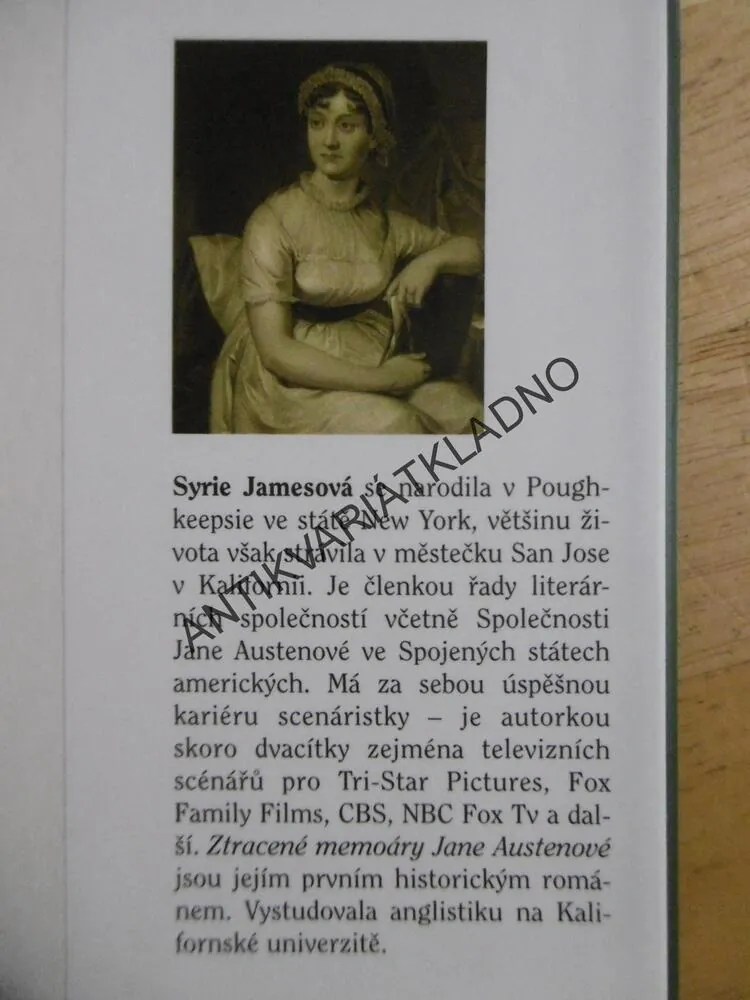 ZTRACENÉ MEMOÁRY JANE AUSTENOVÉ, SYRIE JAMESOVÁ, **an