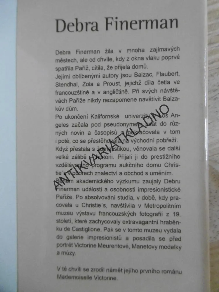 MADEMOISELLE VICTORINE - PŘÍBĚH PAŘÍŽSKÉ KURTIZÁNY, DEBRA FINERMAN, **an