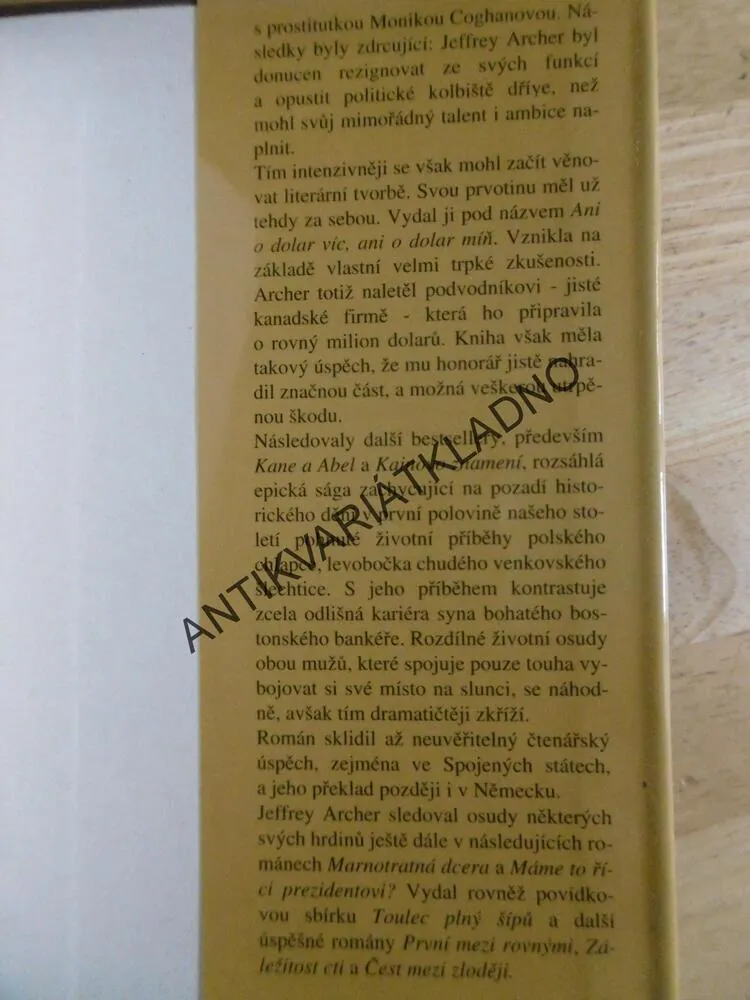 KANE A ABEL, KAINOVO ZNAMENÍ, JEFFREY ARCHER, **an