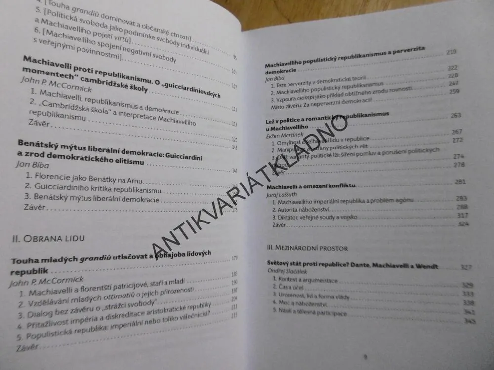 MACHIAVELLI MEZI REPUBLIKANISMEM A DEMOKRACIÍ, MILAN ZNOJ, **an
