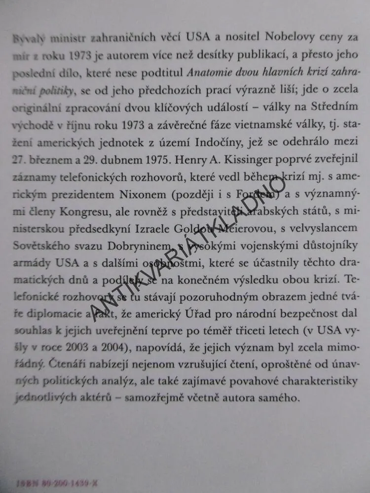 KRIZE, HENRY KISSINGER, **an