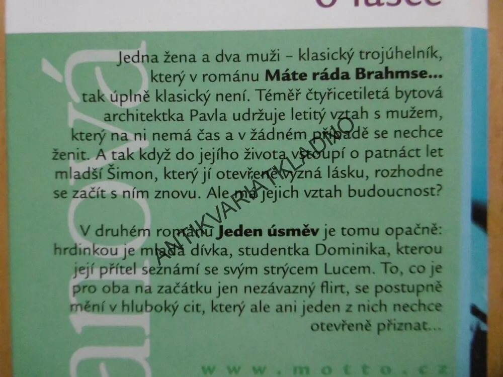 MÁTE RÁDA BRAHMSE, JEDEN ÚSMĚV, FRANCOISE SAGANOVÁ, **an