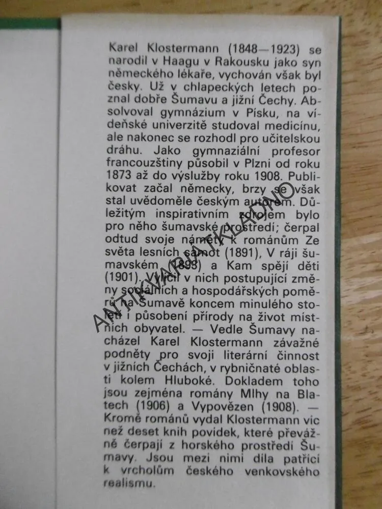 MLHY NA BLATECH, KAREL KLOSTERMANN, CYRIL BOUDA 1977, ŠUMAVA, **an
