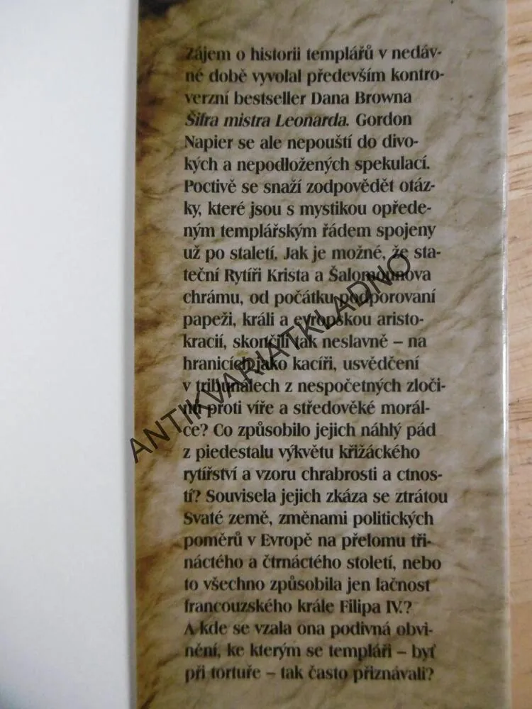 VZESTUP A PÁD TEMPLÁŘSKÝCH RYTÍŘŮ, GORDON NAPIER, **an