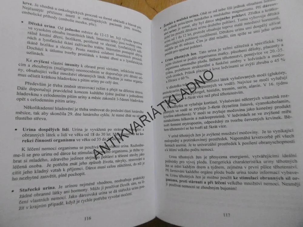 URINOTERAPIE OČIMA LÉKAŘE, MUDR. VILMA PARTYKOVÁ, **an