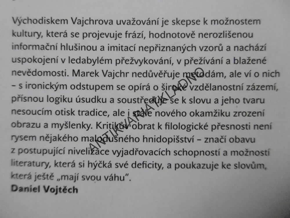 VYLOŽENÉ KNIHY, MAREK VAJCHR, **an