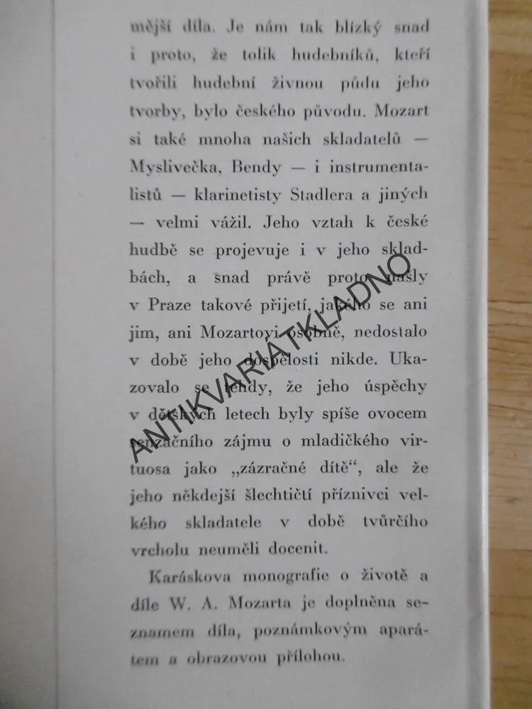WOLFGANG AMADEUS MOZART, BOHUMIL KARÁSEK, **an
