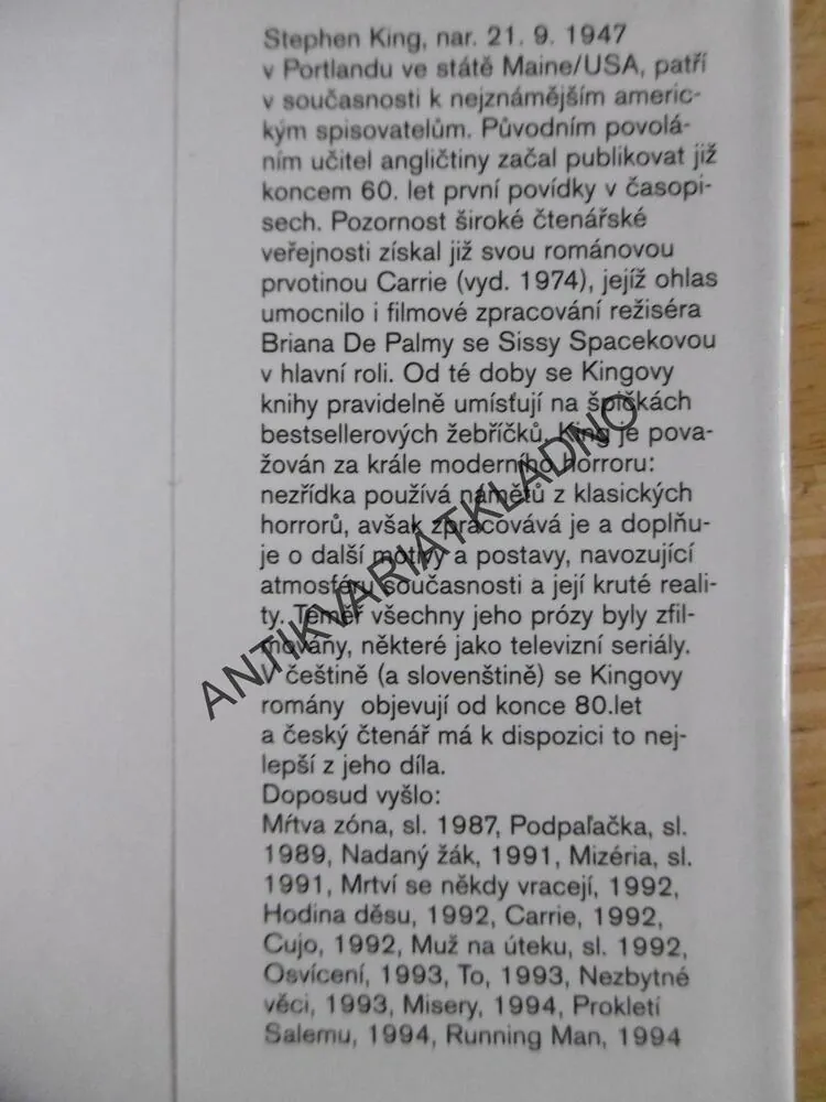 DOLORES CLAIBORNEOVÁ, STEPHEN KING, **an