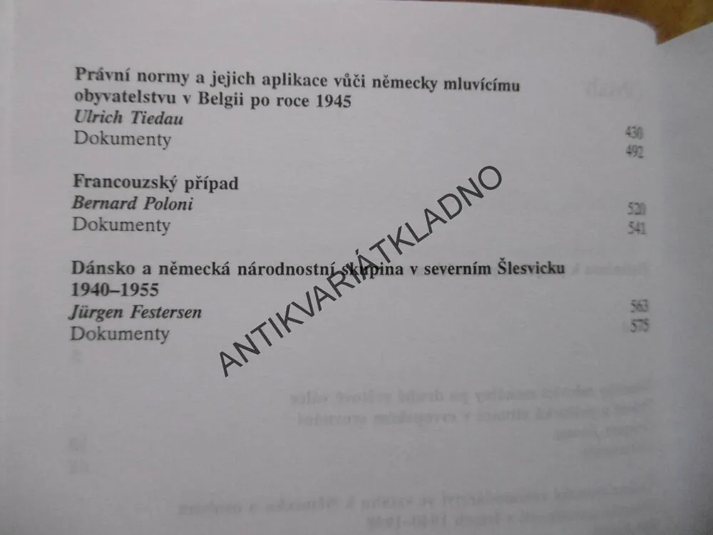 NĚMECKÉ MENŠINY V PRÁVNÍCH NORMÁCH, 1938 - 1948, JIŘÍ PEŠEK A KOLEKTIV, **an
