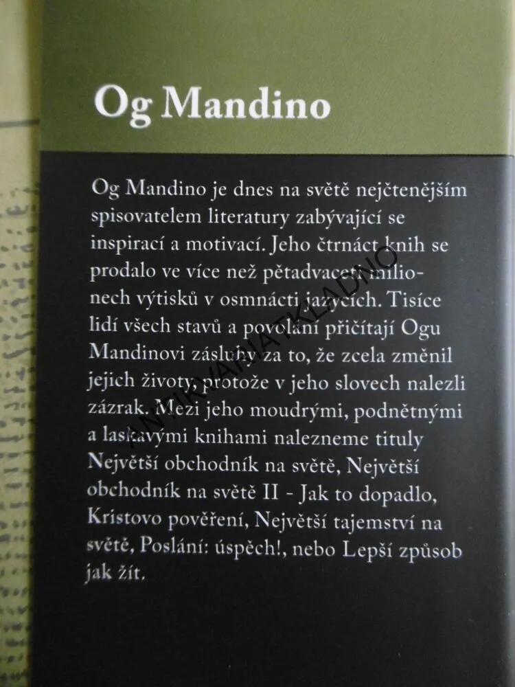 NEJVĚTŠÍ OBCHODNÍK NA SVĚTĚ, JAK TO DOPADLO, OG MANDINO, **an