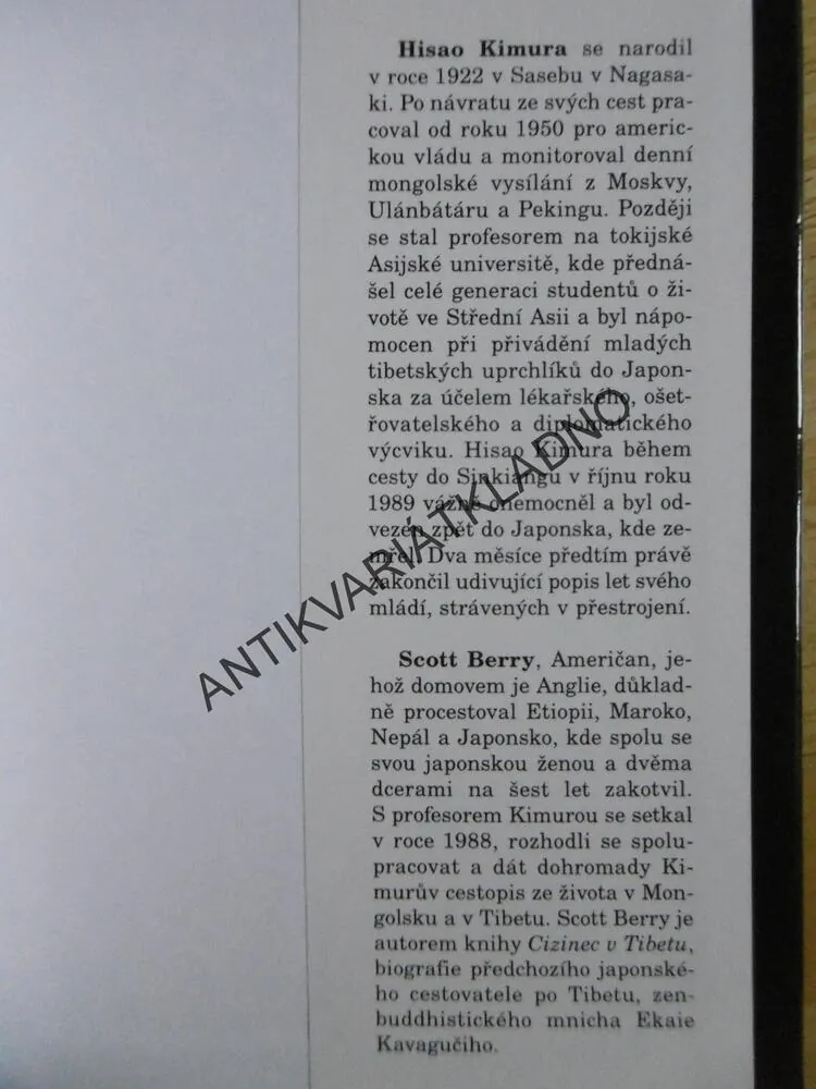 JAPONSKÝ AGENT V TIBETU, HISAO KIMURA, **an
