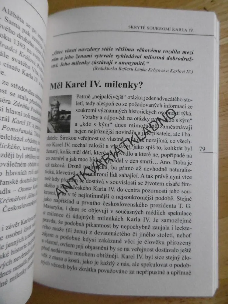 SKRYTÉ SOUKROMÍ KARLA IV., MICHAELA KOŠŤÁLOVÁ, **an
