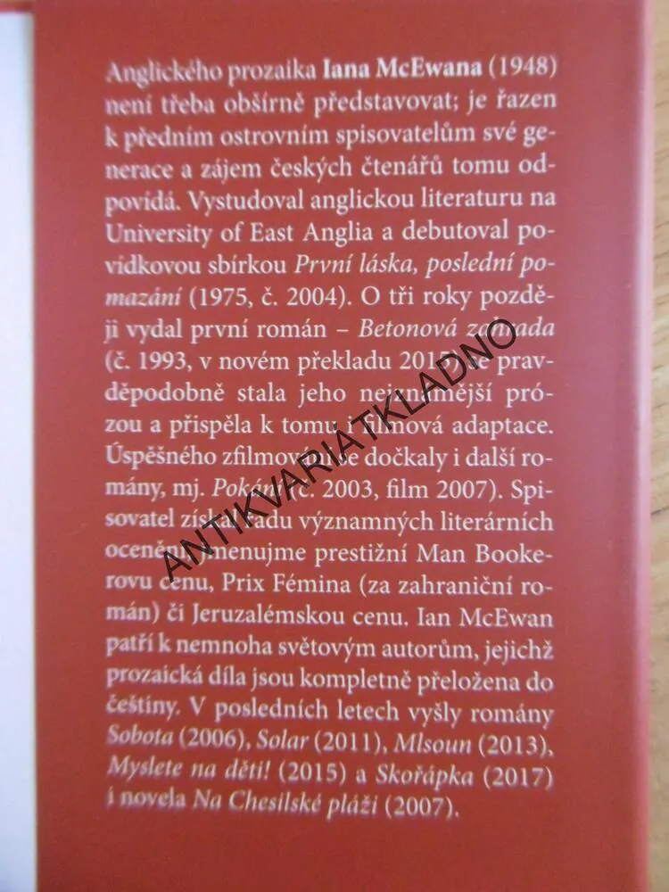 ŠVÁB, IAN MCEWAN, **an