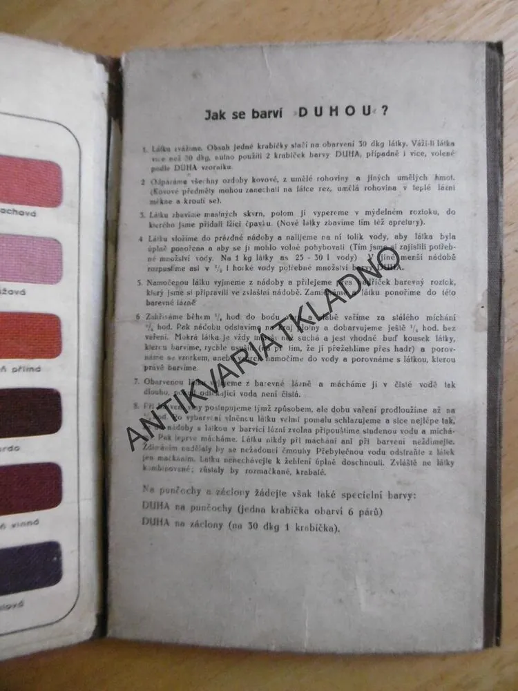 DUHA, VZORNÍK BĚŽNÝCH ODSTÍNŮ