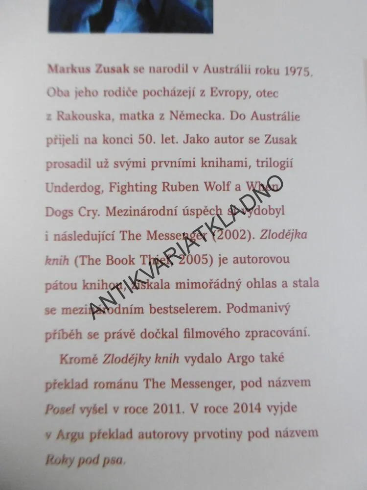 ZLODĚJKA KNIH, MARKUS ZUSAK