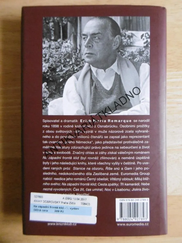 NA ZÁPADNÍ FRONTĚ KLID, ERICH MARIA REMARQUE, **an