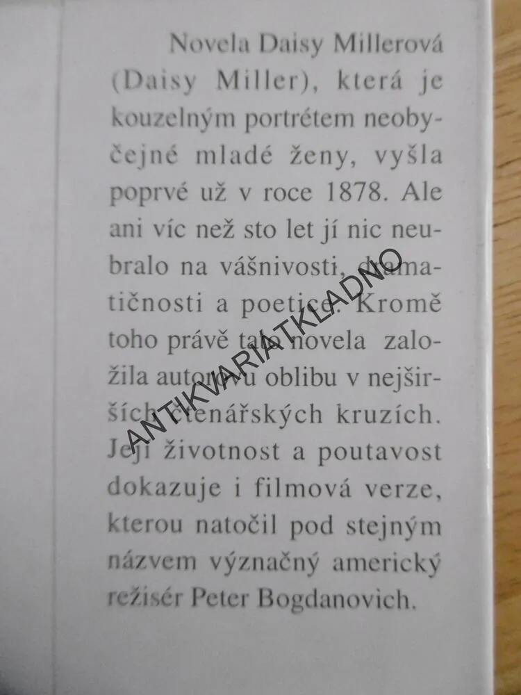 DAISY MILLEROVÁ, HENRY JAMES, **an