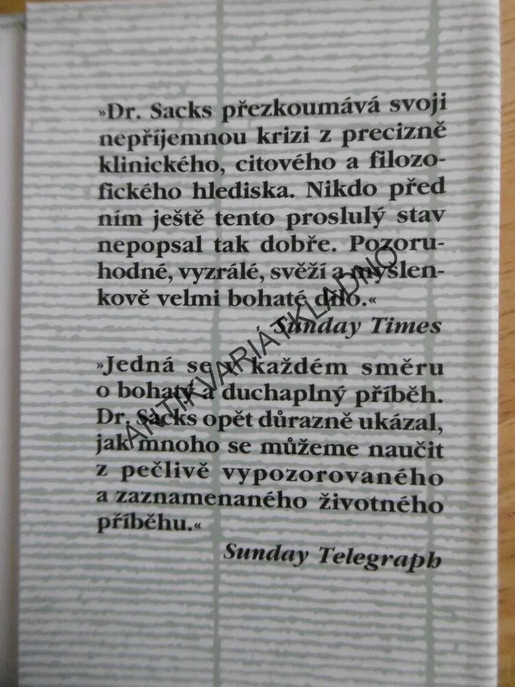 NA ČEM SI STOJÍM..., OLIVER SACKS, **an