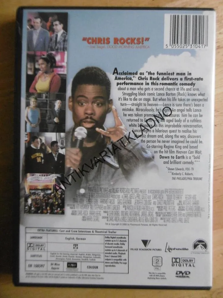 DOWN TO EARTH, CHRIS ROCK, DVD FILM