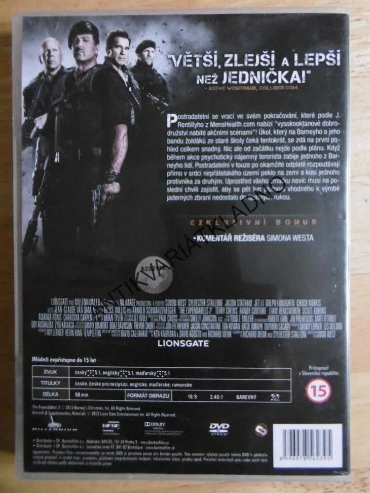 POSTRADATELNÍ 2, BRUCE WILLIS, DVD FILM