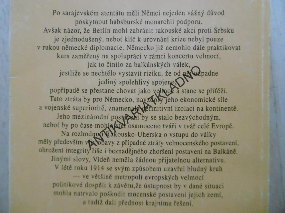 CÍSAŘSKÁ POLITIKA, RAKOUSKO-UHERSKO A NĚMECKO V EVROPSKÉ POLITICE V LETECH 1906 - 1914, ALEŠ SKŘIVAN, **an