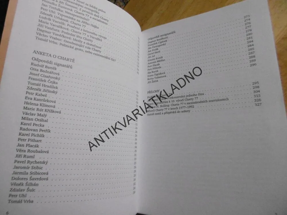 CHARTA 77 OČIMA SOUČASNÍKŮ PO DVACETI LETECH, **an