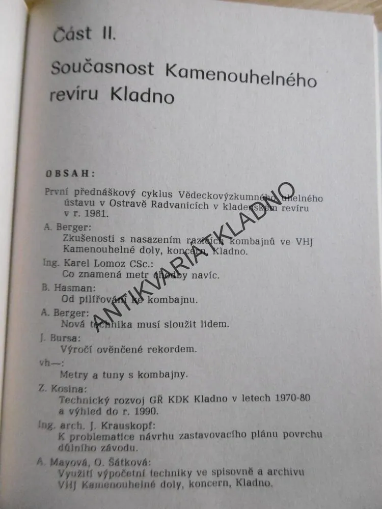 KAMENOUHELNÝ REVÍR KLADNO, HISTORIE A SOUČASNOST, **an