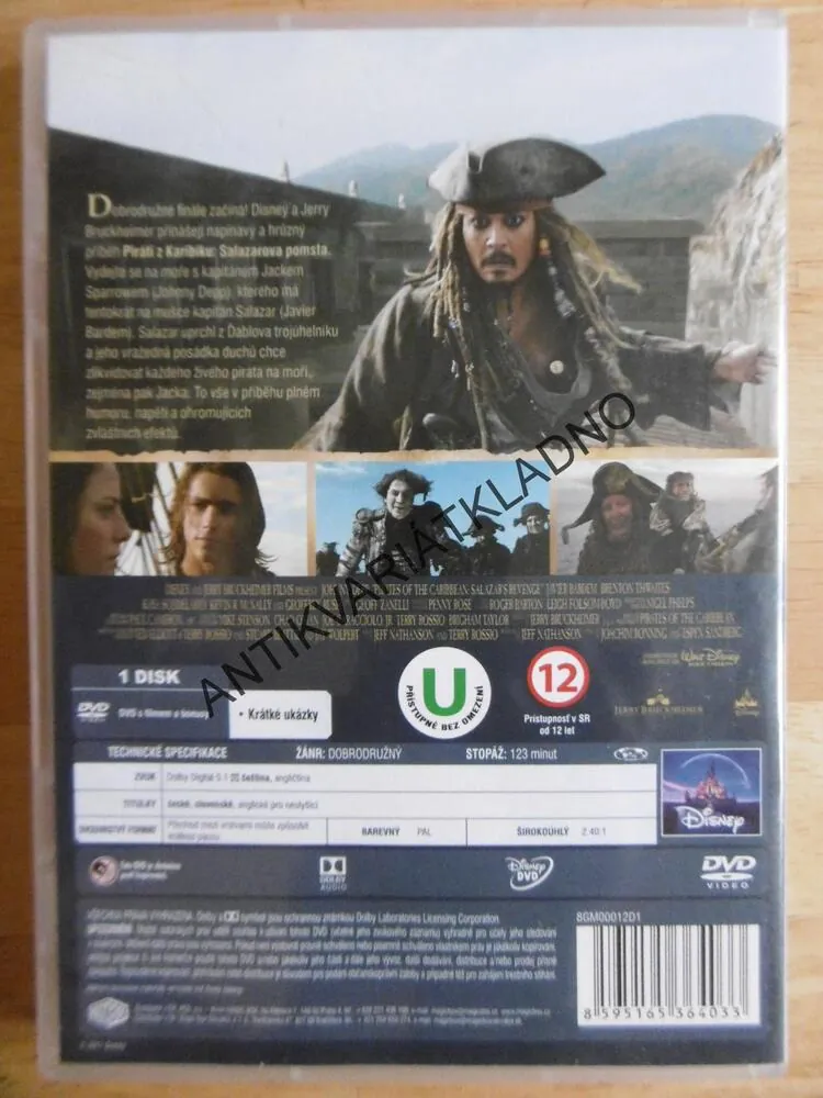 PIRÁTI Z KARIBIKU, SALAZAROVA POMSTA, DVD FILM