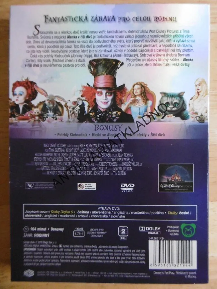 ALENKA V ŘÍŠI DIVŮ, DVD FILM