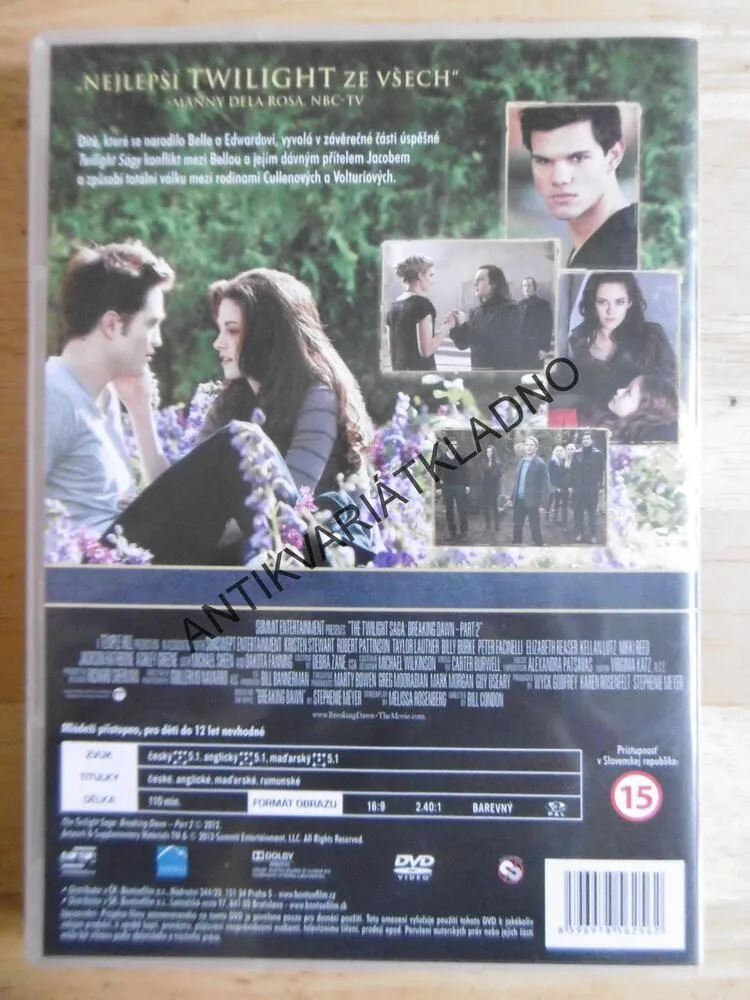 TWILIGHT SÁGA, ROZBŘESK, 2. ČÁST, DVD FILM