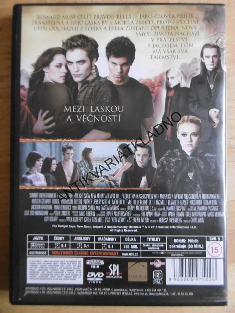 TWILIGHT SÁGA, NOVÝ MĚSÍC, DVD FILM