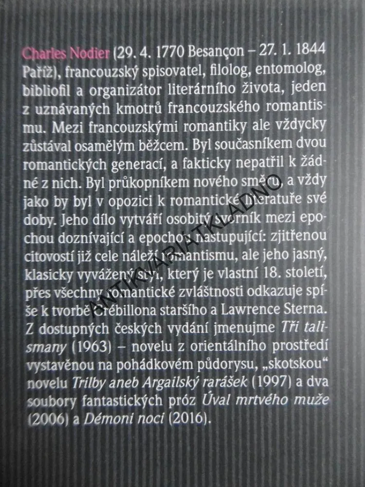 MODRÁ PUNČOCHA, CHARLES NODIER, **an