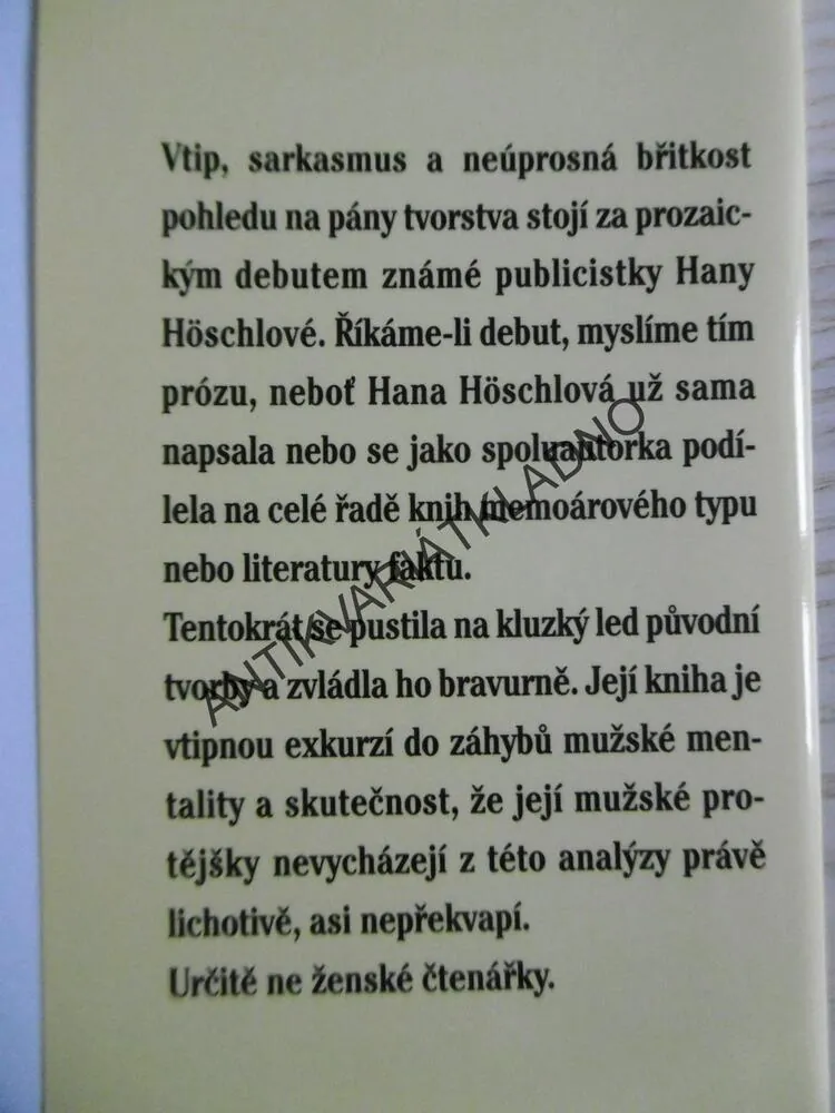 PŮJČOVNA MUŽŮ, HANA HÖSCHLOVÁ, **an