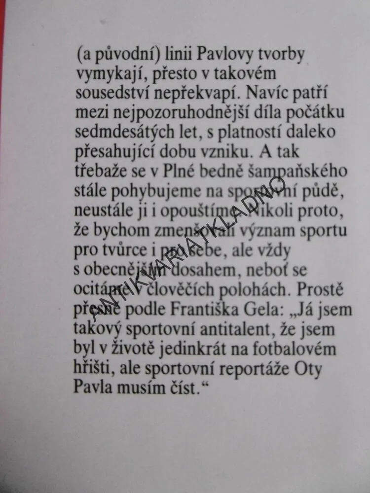 BEDNA PLNÁ ŠAMPAŇSKÉHO, OTA PAVEL, **an
