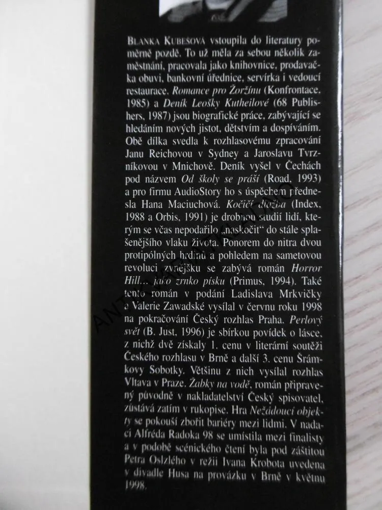 ČERNÁ V BÍLÉ, BLANKA KUBEŠOVÁ, **an
