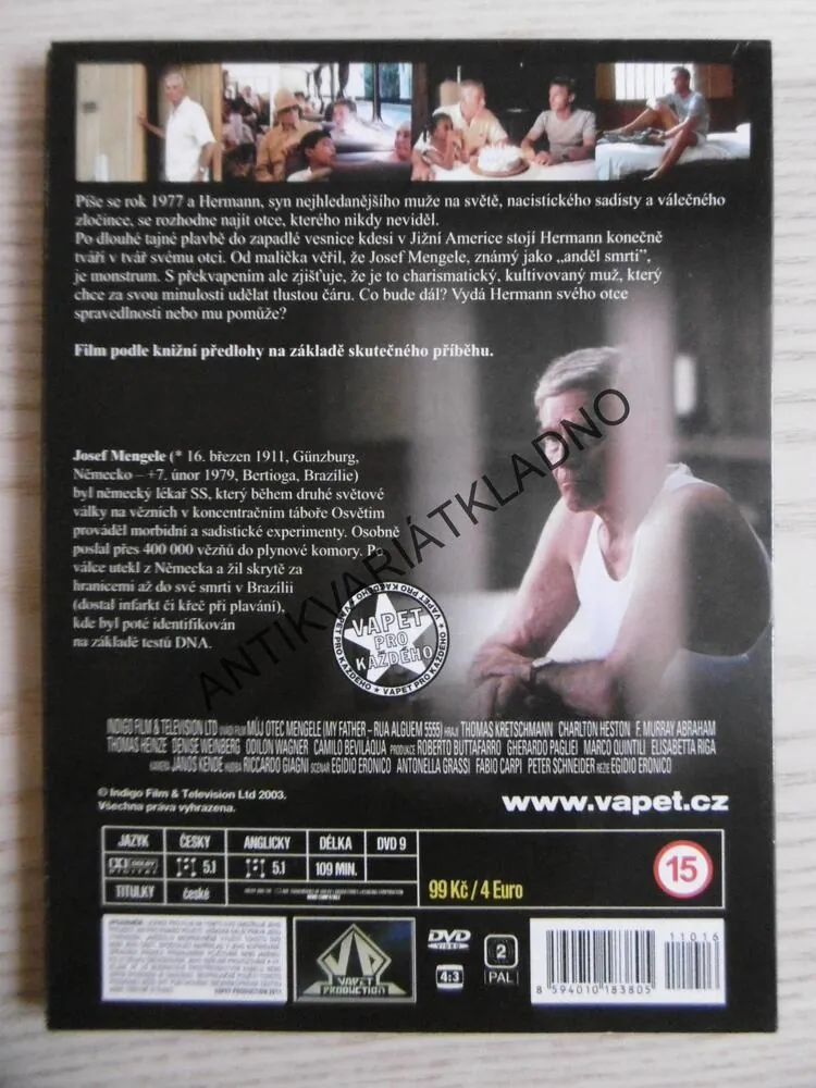 MŮJ OTEC MENGELE, DVD FILM