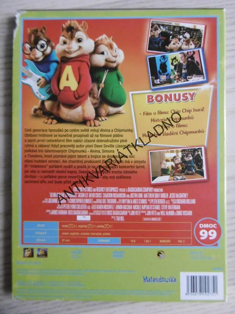 ALVIN A CHIPMUNKOVÉ, DVD FILM