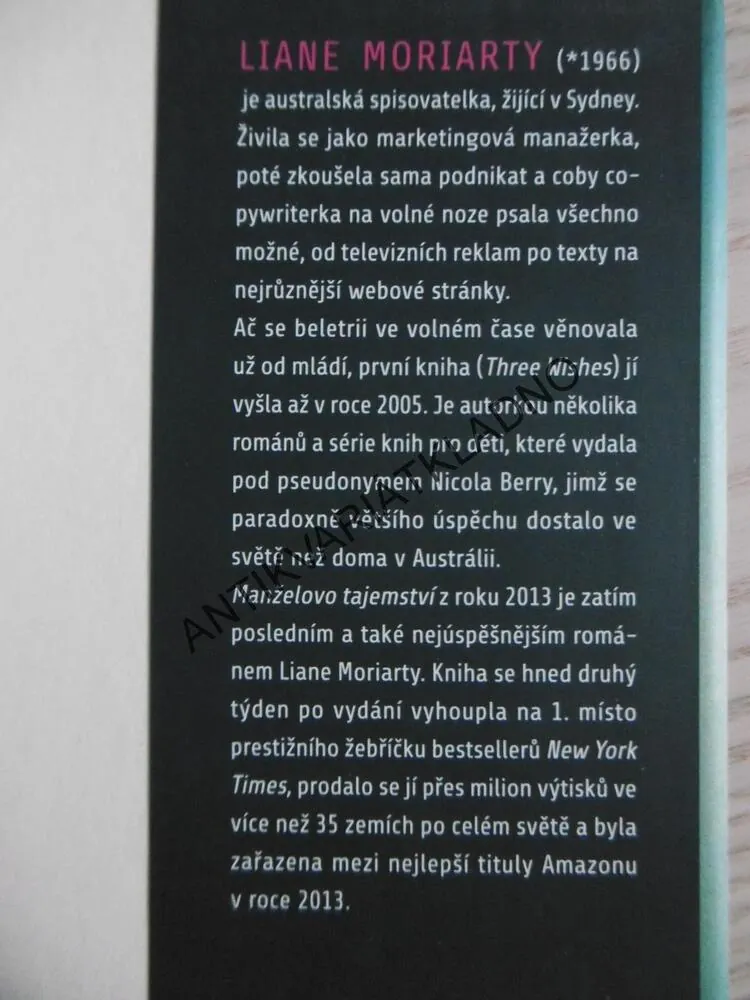 MANŽELOVO TAJEMSTVÍ, LIANE MORIARTY, **an