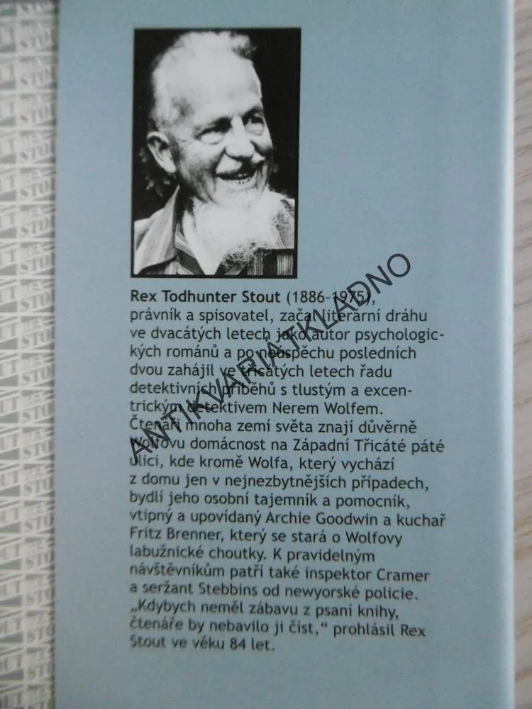 DĚDICTVÍ KLÁRY FOXOVÉ, REX STOUT, **an