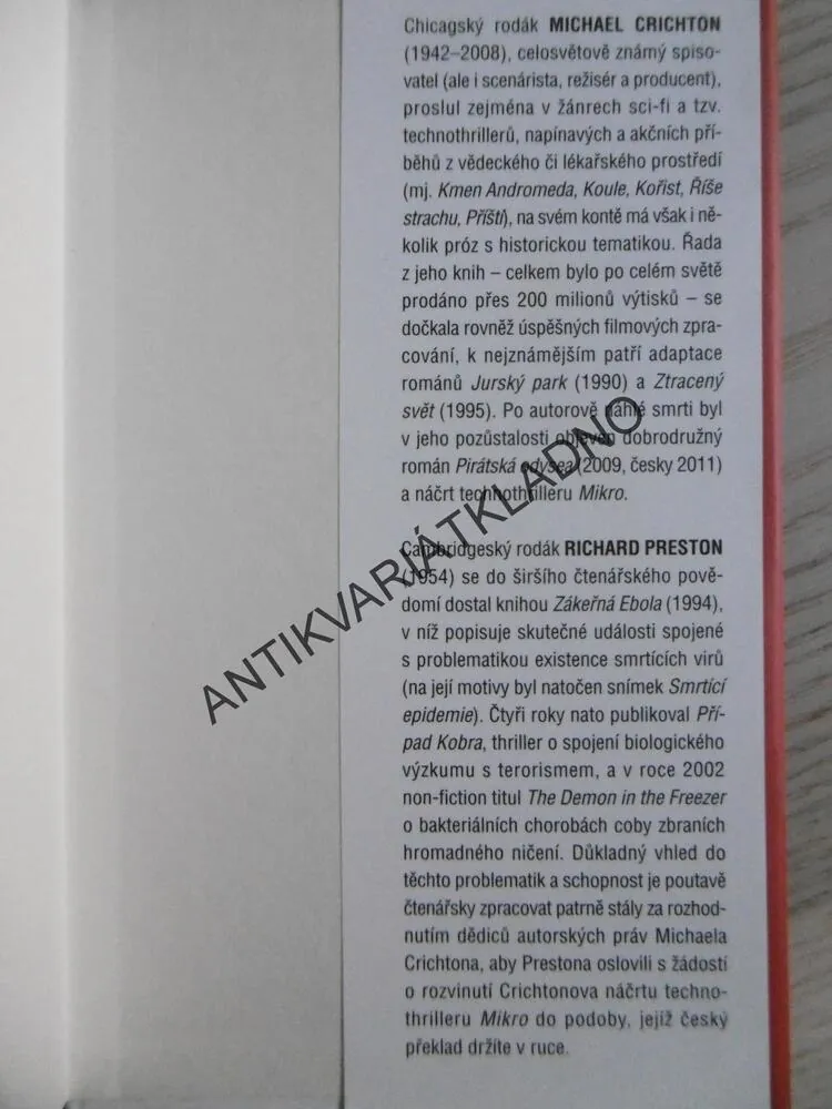 MIKRO, MICHAEL CRICHTON, RICHARD PRESTON, **an