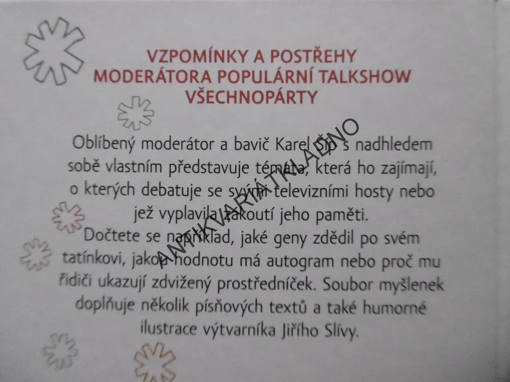 KARNEVAL PAMĚTOVÝCH BUNĚK, KAREL ŠÍP, **an