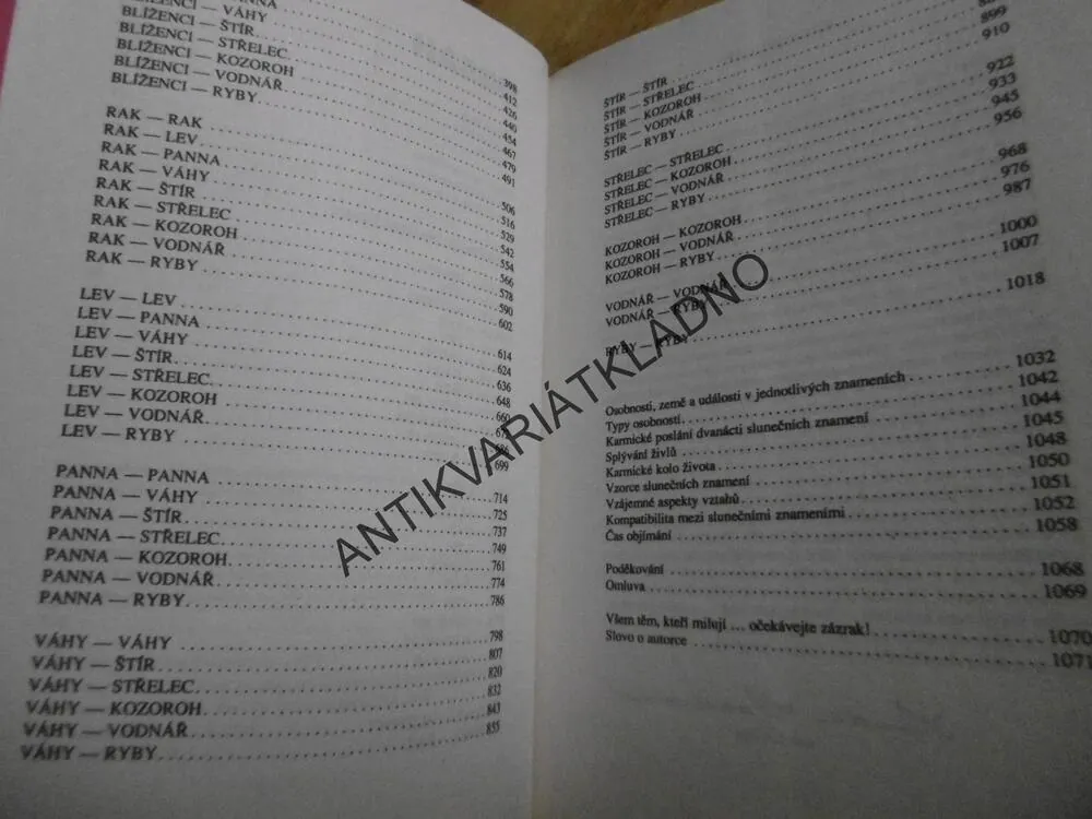 ZNAMENÍ LÁSKY, LINDA GOODMANOVÁ, HOROSKOP, ASTROLOGIE