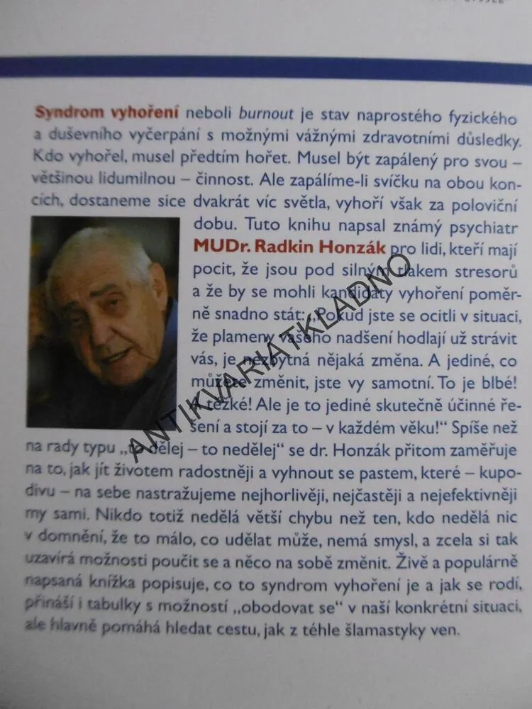 JAK ŽÍT A VYHNOUT SE SYNDROMU VYHOŘENÍ, RADKIN HONZÁK, **an
