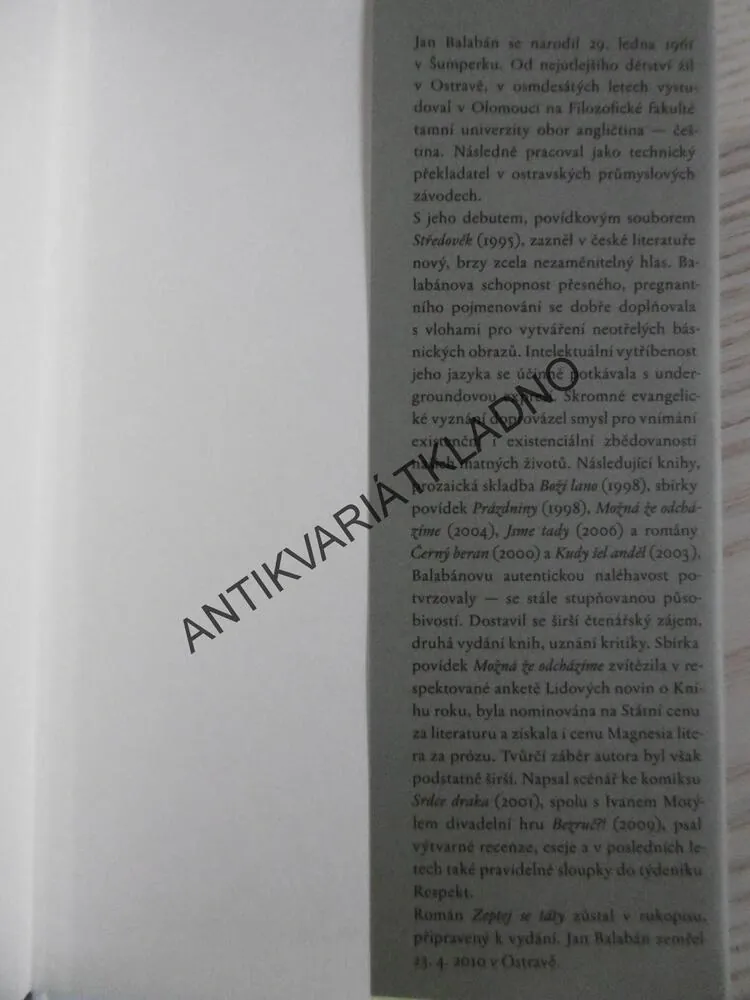 ZEPTEJ SE TÁTY, JAN BALABÁN, **an